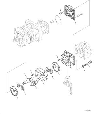 705-56-36051 705-56-36050 705-38-30060 Untuk Komatsu WHEEL LOADER WA320-6 POMPA Hidrolik GP-PISTON Gear Pump Aftermarket