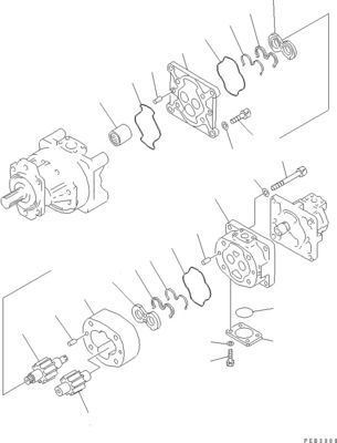 705-32-37430 705-32-27540 705-32-43210 Untuk Komatsu D375-3 Bulldozer Pompa utama hidrolik Peralatan kerja asli pompa