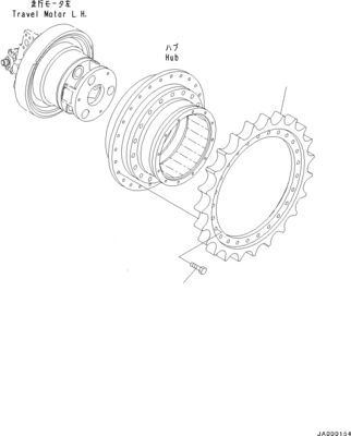 11Y-27-40400 11Y-27-40101 Untuk Komatsu Bulldozer D37EX-23 D39EX-23 Travel Assembly Final Drive Asli Pasar Belakang