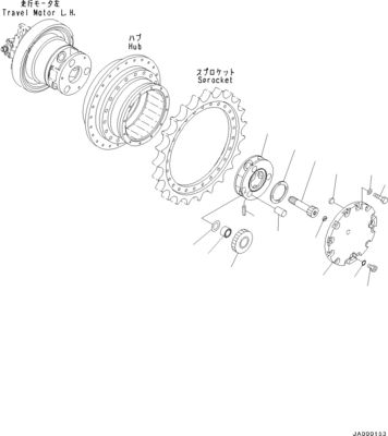 11Y-27-40400 11Y-27-40101 Untuk Komatsu Bulldozer D37EX-23 D39EX-23 Travel Assembly Final Drive Asli Pasar Belakang