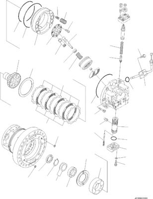 11Y-27-40400 11Y-27-40101 Untuk Komatsu Bulldozer D37EX-23 D39EX-23 Travel Assembly Final Drive Asli Pasar Belakang