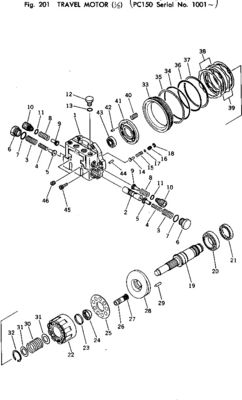 21K-60-00020 untuk Komatsu PC150-1 Ekskavator Perakitan Perjalanan Final Drive Motor Travel Asli Aftermarket Kualitas Tinggi