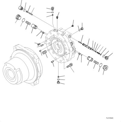 21N-60-34100 21N6034100 Untuk Komatsu PC1250-8 1250SP-8 Excavator Hydraulic Drive Motor Pasar Belakang