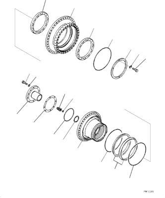 21N-27-00140 untuk Komatsu PC1250-8 Ekskavator Perakitan Perjalanan Final Drive Motor Travel Asli Aftermarket Kualitas Tinggi