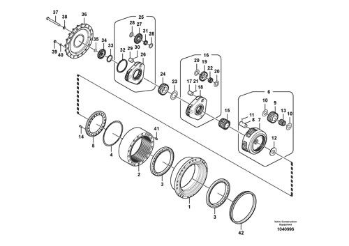 VOE14599921 VOE14599920 VOE14604840Untuk Volvo Ekskavator EC300D 350D 380DPerakitan Final Drive Motor Travel Asli