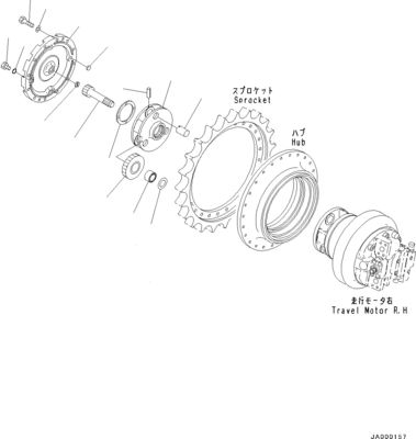 11Y-27-30401 11Y-27-30400 untuk Komatsu Bulldozer D31EX-22 D37EX-22 D37PX-22 Perakitan Perjalanan Final Drive Motor Perjalanan