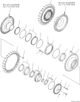 195-27-00411 195-27-00410 195-27-00435 Untuk Komatsu Bulldozer D375A-3 Travel Assembly Final Drive Travel Motor