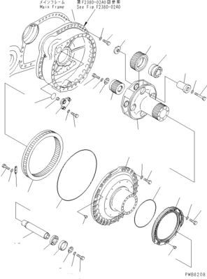195-27-00411 195-27-00410 195-27-00435 Untuk Komatsu Bulldozer D375A-3 Travel Assembly Final Drive Travel Motor