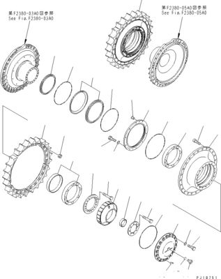 195-27-00841 195-27-00851 Excavator Final Drive Untuk Komatsu Bulldozer D375A-8