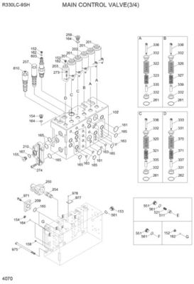 31N9-17000P 31Q9-17001P 31Q9-17002P Untuk Hyundai Excavator R330LC-9S R330LC-9SH Hydraulic Main Control Valve Bagian Mesin Konstruksi Aftermarket Kualitas tinggi Asli
