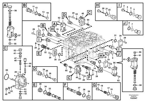 VOE14634178 VOE 14634178 Untuk VOLVO EC480D EC480DHR Excavator Hydraulic Main Control Valve Bagian Mesin Konstruksi Pasokan suku cadang