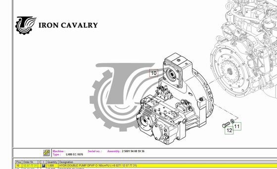 Liebherr LH60 LH80 EC Litronic Hydraulic Pump DPVPO165 12577731 10145266 High Pressure Main Pump for Material Handler Excavator